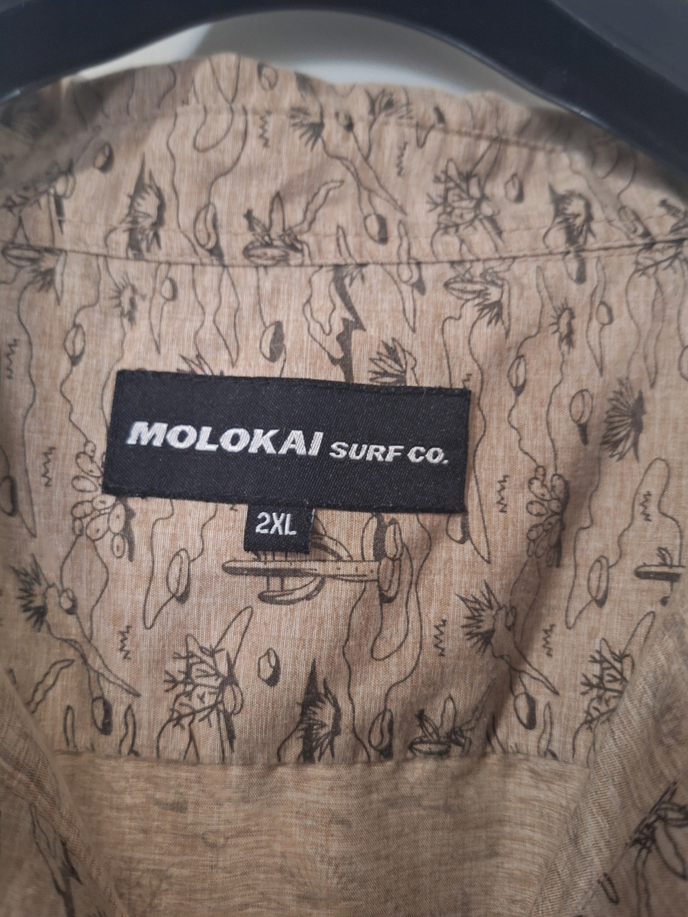 Molokai Surf Co. Men's Short-Sleeve Desert Print Tan Button-down Size 2XL - Picture 4 of 6